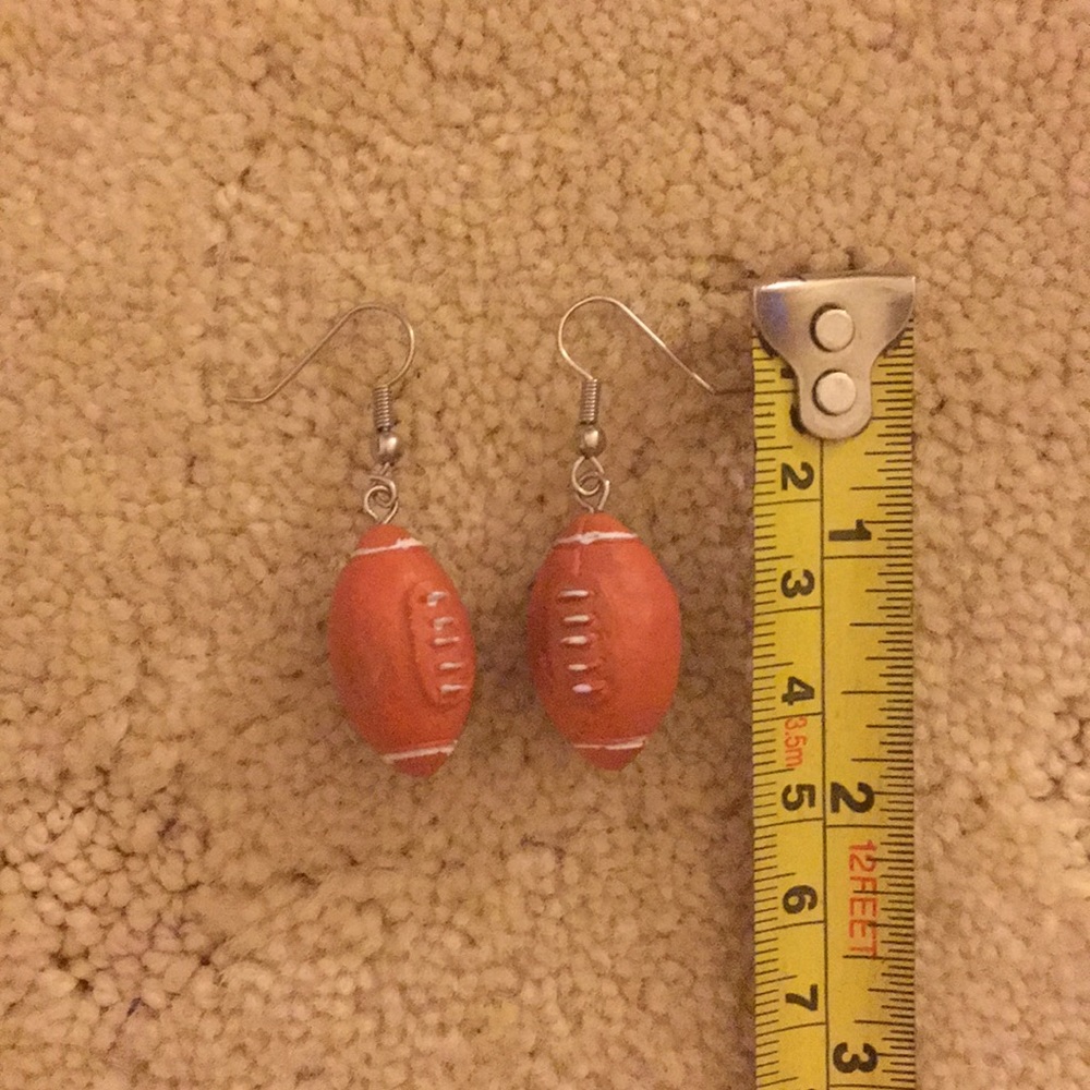Dangle football earrings - Picture 3 of 4